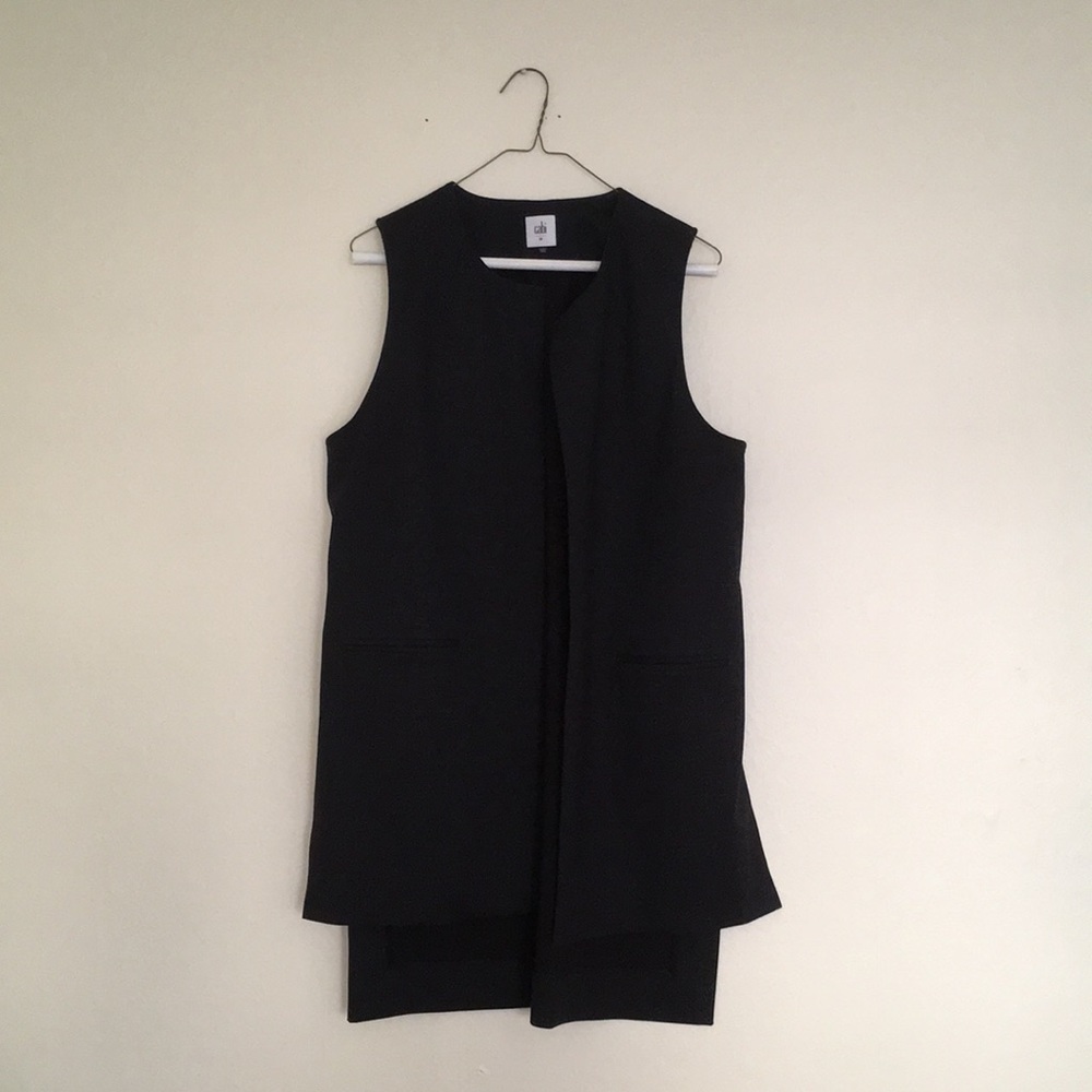 CAbi Black Sleeveless Long Vest